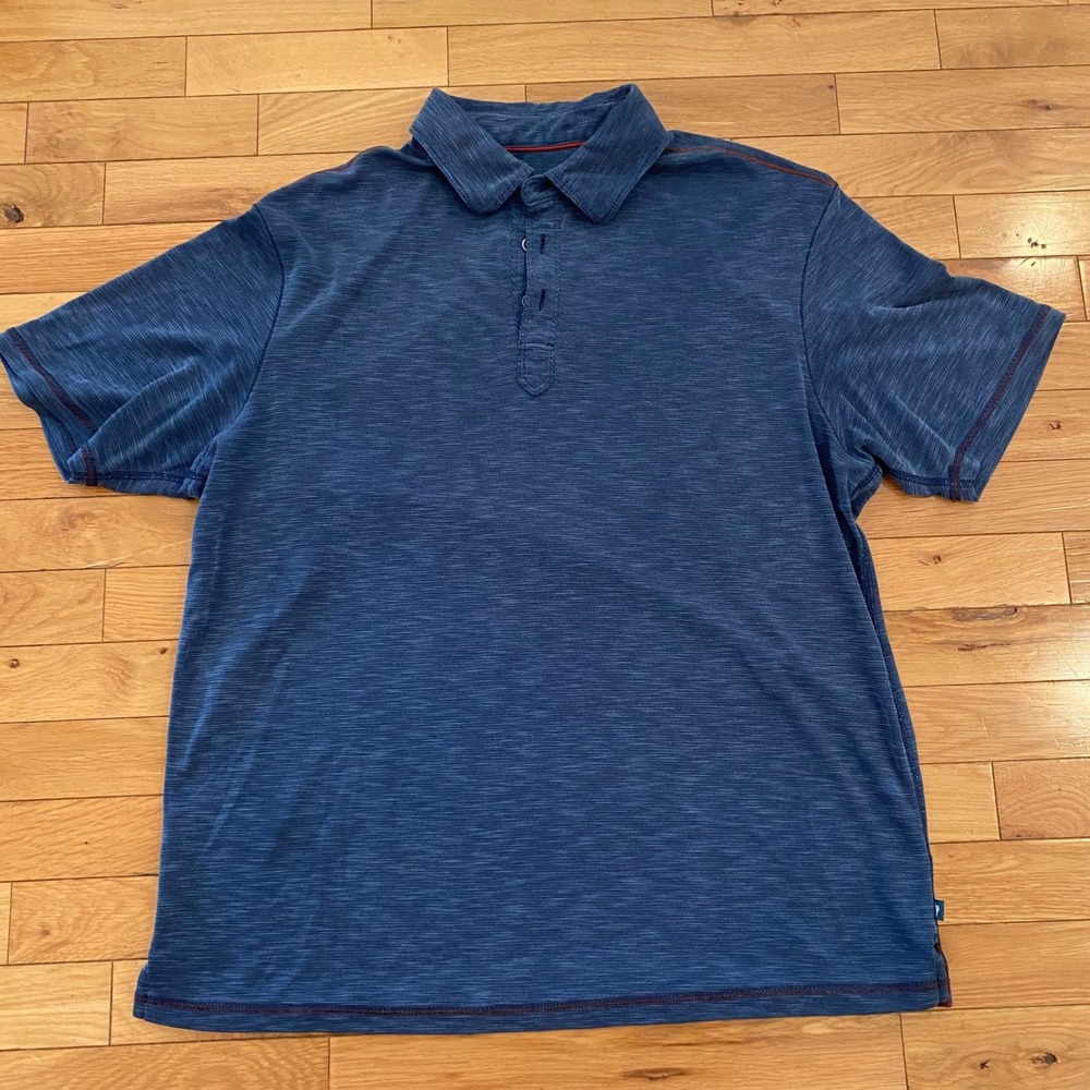 Tommy Bahama Men's Blue Heathered Short Sleeve‎ Polo Shirt Size L G